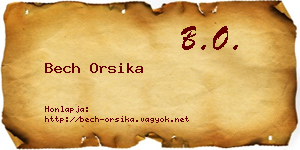 Bech Orsika névjegykártya